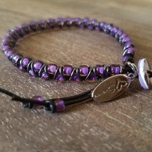 Purple Single Wrap Braided Bracelet